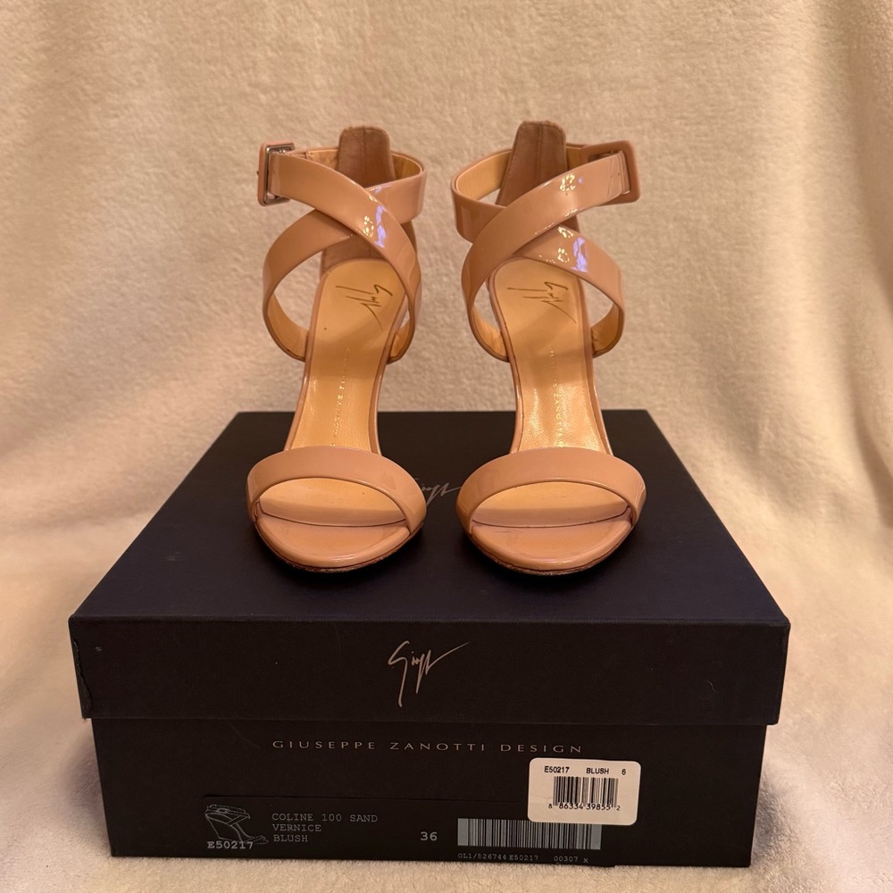 Giuseppe Zanotti Women’s Coline patent leather cork wedge sandal size 6/36